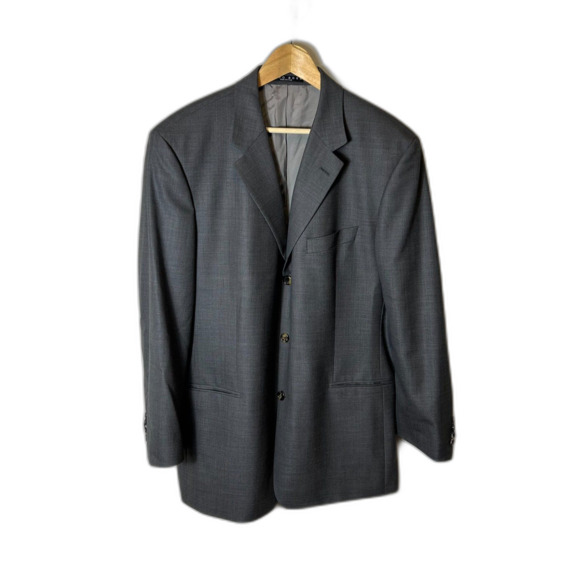 Boss Hugo Boss Einstein Gray Wool Single Breasted 3 Button Suit Jacket Size 46R - Picture 2 of 14